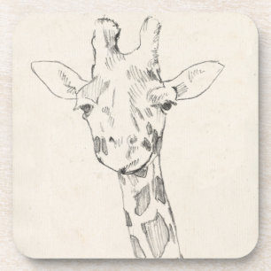 Giraffe Portrait   Zeichnung Getränkeuntersetzer