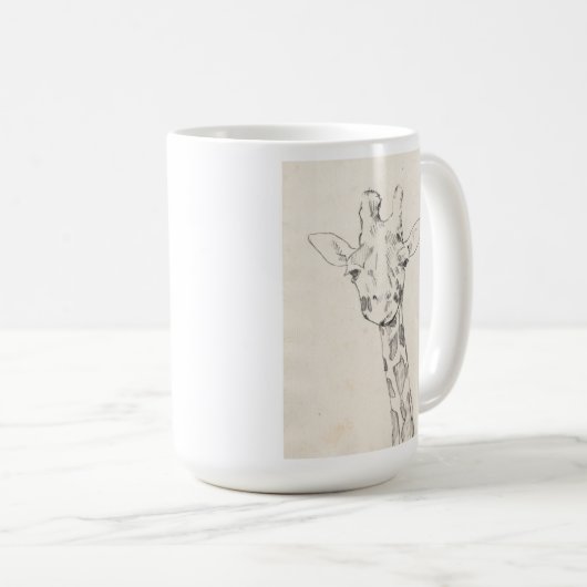 Giraffe Portrait | Zeichnung Kaffeetasse (VorderseiteRechts)