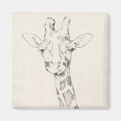 Giraffe Portrait | Zeichnung Magnet (Vorne)