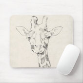 Giraffe Portrait | Zeichnung Mousepad (Mit Mouse)