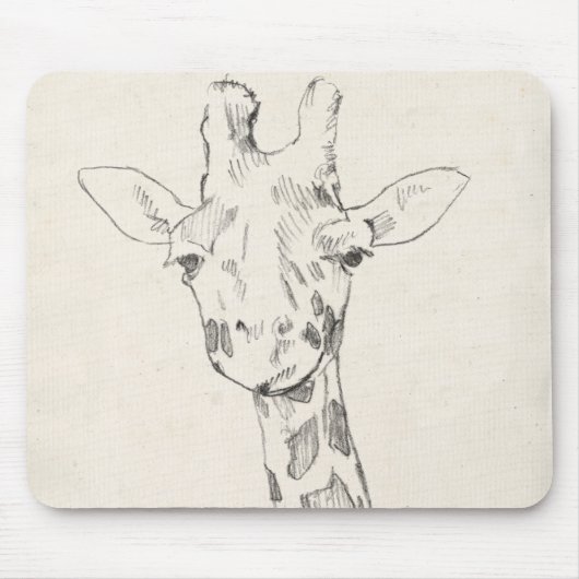 Giraffe Portrait | Zeichnung Mousepad (Vorne)