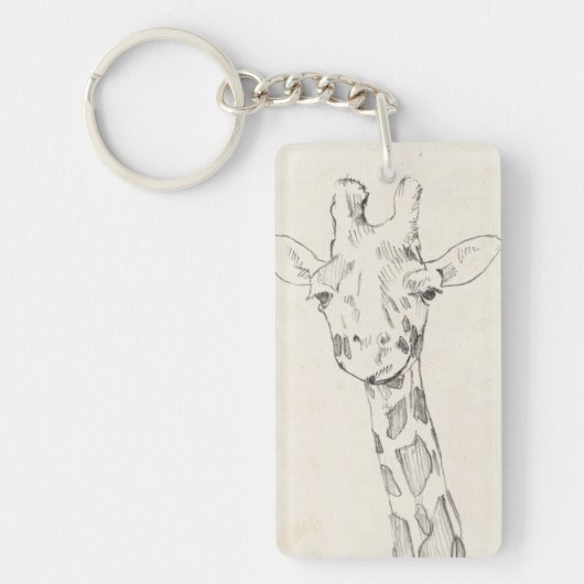 Giraffe Portrait | Zeichnung Schlüsselanhänger (Vorderseite)