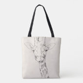 Giraffe Portrait | Zeichnung Tasche (Rückseite)