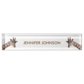 Giraffe Portraits Personalisierter Name Namensplakette (Vorderseite)