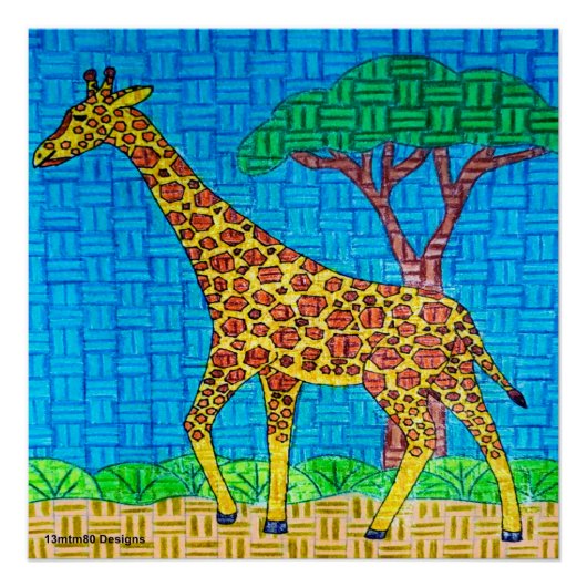 Giraffe - Poster Druck (Vorderseite)