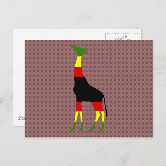 Giraffe Postkarte (Vorne/Hinten)