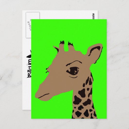 Giraffe Postkarte (Vorne/Hinten)