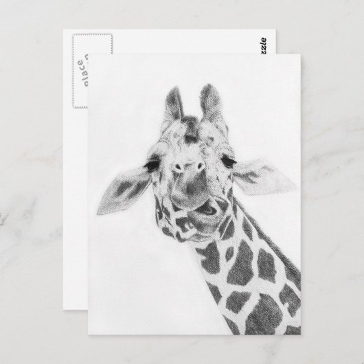 Giraffe Postkarte (Vorne/Hinten)