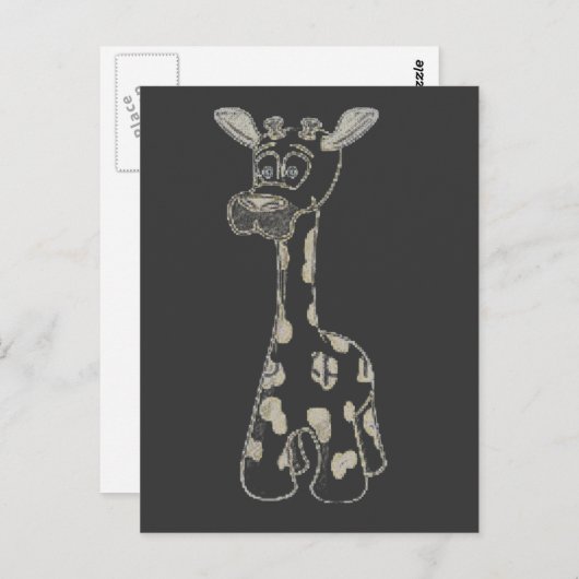 Giraffe Postkarte (Vorne/Hinten)