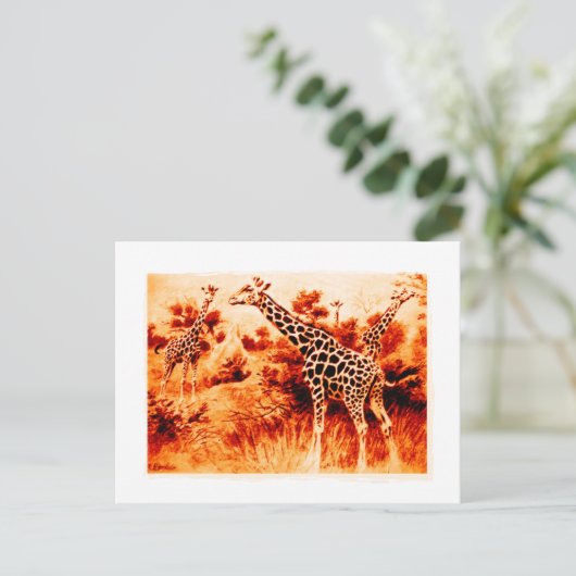 Giraffe Postkarte (Stehend Vorderseite)