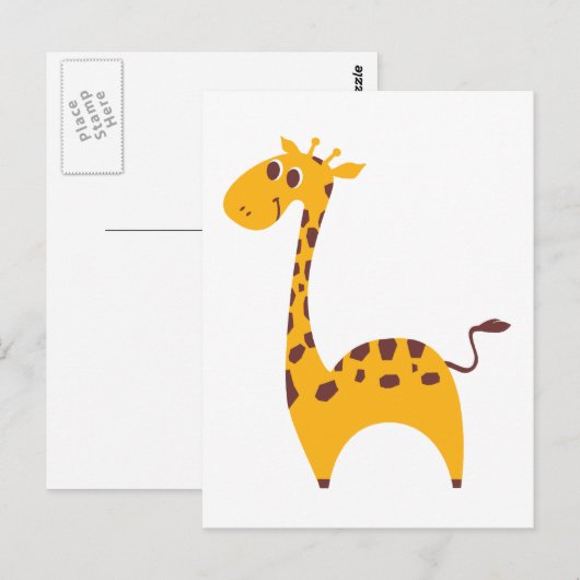 Giraffe Postkarte (Vorne/Hinten)
