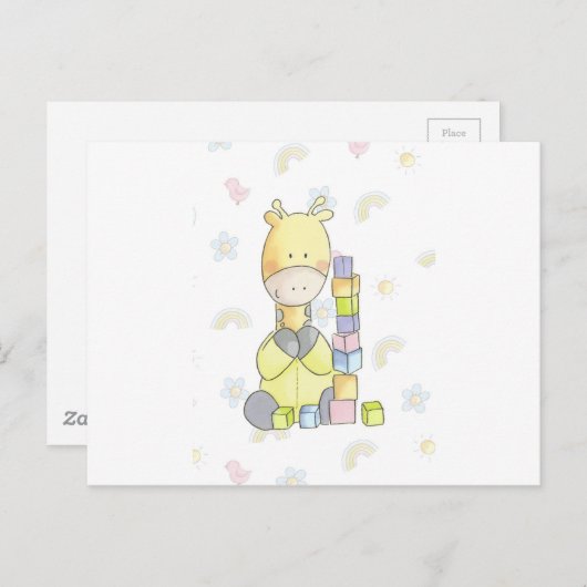 Giraffe Postkarte (Vorne/Hinten)