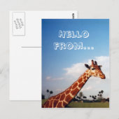 Giraffe Postkarte (Vorne/Hinten)