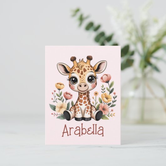 Giraffe Postkarte (Stehend Vorderseite)
