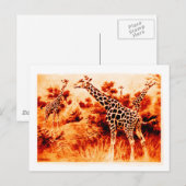Giraffe-Postkarte Postkarte (Vorne/Hinten)