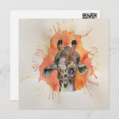 Giraffe-Postkartennotiz Dankeskarte (Vorne/Hinten)