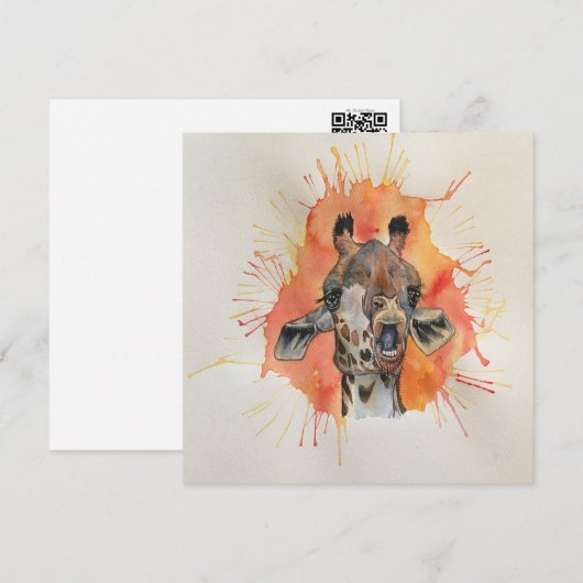 Giraffe-Postkartennotiz Dankeskarte (Vorne/Hinten)