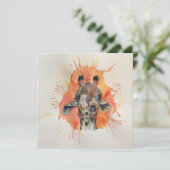 Giraffe-Postkartennotiz Dankeskarte (Stehend Vorderseite)