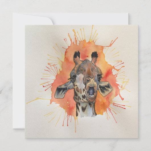 Giraffe-Postkartennotiz Dankeskarte (Vorderseite)