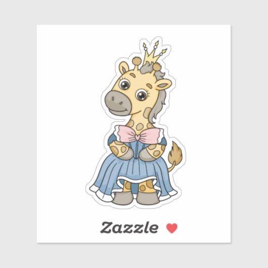 Giraffe Princess Aufkleber (Blatt)