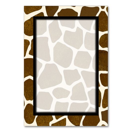 Giraffe Print Blank Tischnummer Tablecard (Vorderseite)