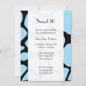 Giraffe Print, Blue Giraffe, Jungle, Sweet 16 Einladung (Vorderseite)