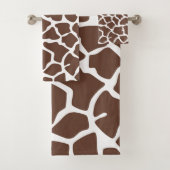 Giraffe Print, Braune Giraffe, Tierdruck, Jungle Badhandtuch Set (Insitu)