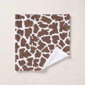 Giraffe Print, Braune Giraffe, Tierdruck, Jungle Badhandtuch Set (Waschlappen)
