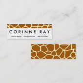 Giraffe Print Classic Brawn Yellow Animal Muster Mini Visitenkarte (Vorne/Hinten)