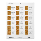 Giraffe Print Classic Brawn Yellow Animal Pattern Adressaufkleber (Vorne)