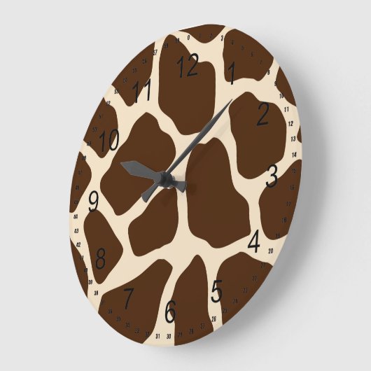 Giraffe Print Große Wanduhr (Winkel)