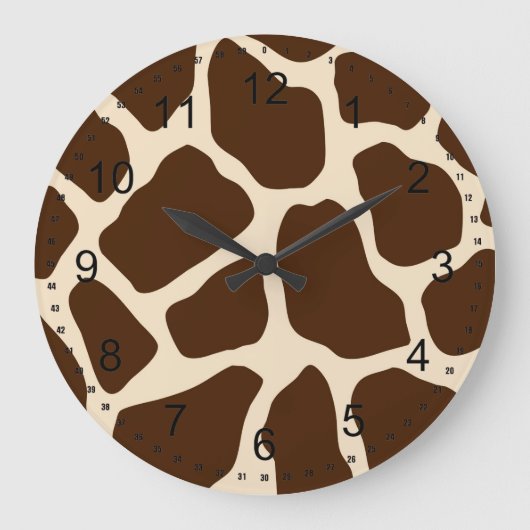 Giraffe Print Große Wanduhr (Vorderseite)