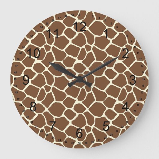 Giraffe Print Große Wanduhr (Vorderseite)