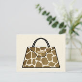 Giraffe Print Handbag Postkarte (Stehend Vorderseite)