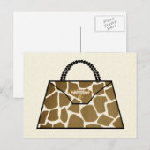 Giraffe Print Handbag Postkarte (Vorne/Hinten)