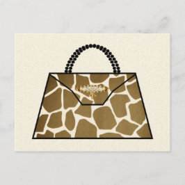 Giraffe Print Handbag Postkarte