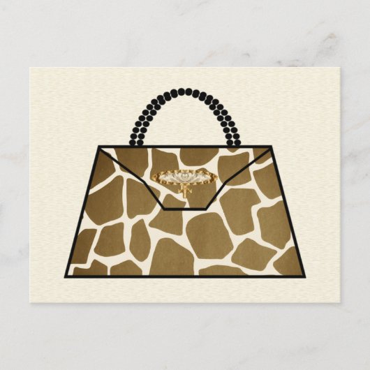 Giraffe Print Handbag Postkarte (Vorderseite)