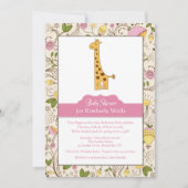 Giraffe Print in rosa Einladung (Vorderseite)