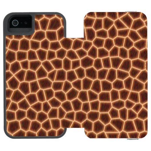Giraffe Print Incipio iPhone Geldbeutel-Hülle (Folio Geöffnet)