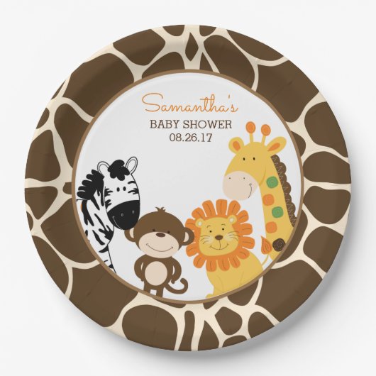 Giraffe Print Jungle Safari Tiere Papierplatte Pappteller (Vorderseite)