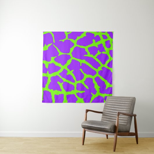 Giraffe Print Mint Amethyst Wandteppich (Beispiel (Horizontal))