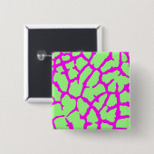 Giraffe Print Mint Fuchsia Button (Vorne & Hinten)