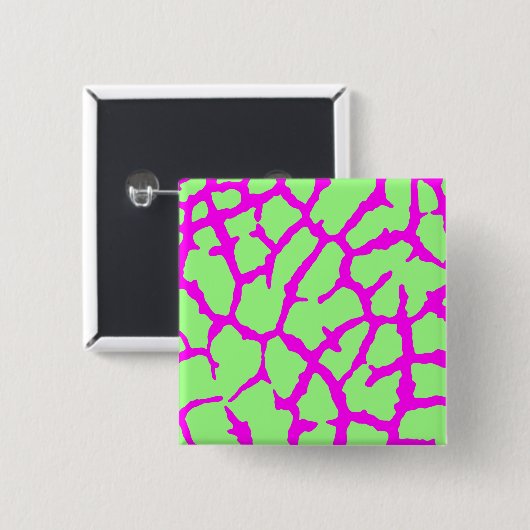 Giraffe Print Mint Fuchsia Button (Vorne & Hinten)