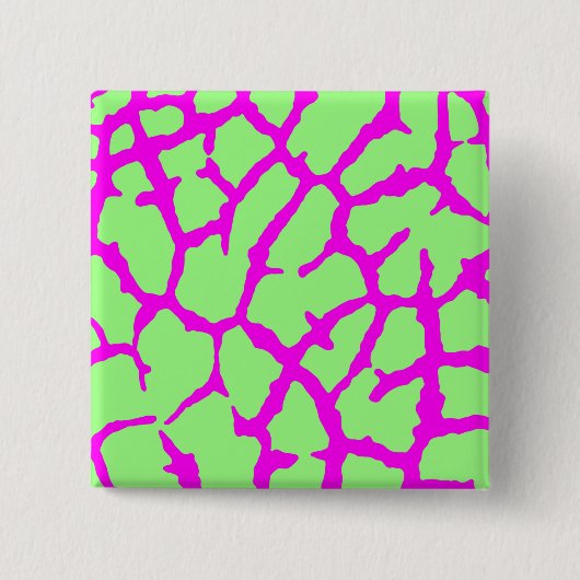 Giraffe Print Mint Fuchsia Button (Vorderseite)