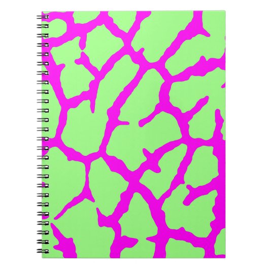 Giraffe Print Mint Fuchsia Notizblock (Vorderseite)