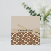 Giraffe Print mit Bow Abstrakt Baby Dusche Einladung (Stehend Vorderseite)