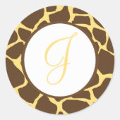 Giraffe Print Mit Monogramm Stickers (Vorderseite)