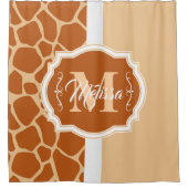 Giraffe Print Monogram Duschvorhang (Vorderseite)