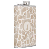 Giraffe Print Monogram Flachmann (Rechts)