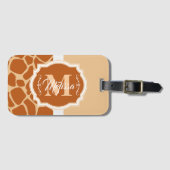 Giraffe Print Monogram Gepäckanhänger (Vorderseite (Horizontal))